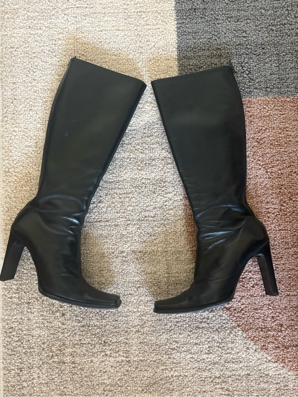 Vintage Charles David Classic Black Leather Knee-High Women's Boots
